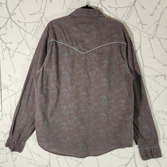 Southern Thread Brown Floral Pearl Snap Western Shirt - Picture 3 of 4